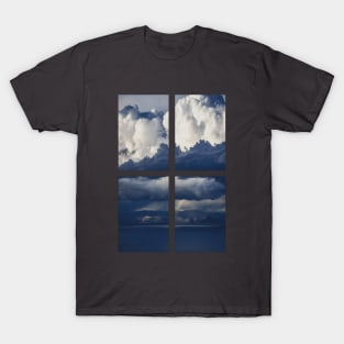 Blue Ocean Landscape in Geometrical Shape T-Shirt
